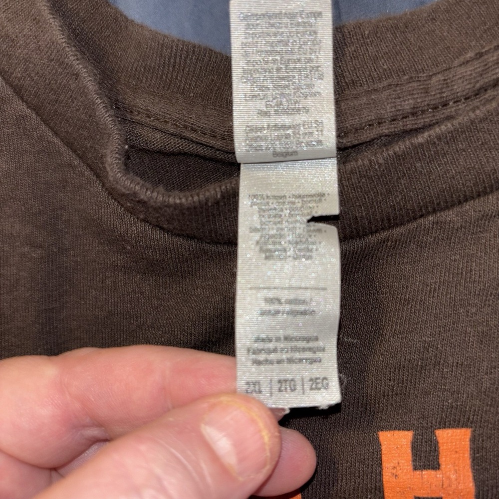 Fleet Farm Men's 2X Graphic‎ Short Sleeve T Shirt Brown Crew Neck Cotton - Picture 3 of 3